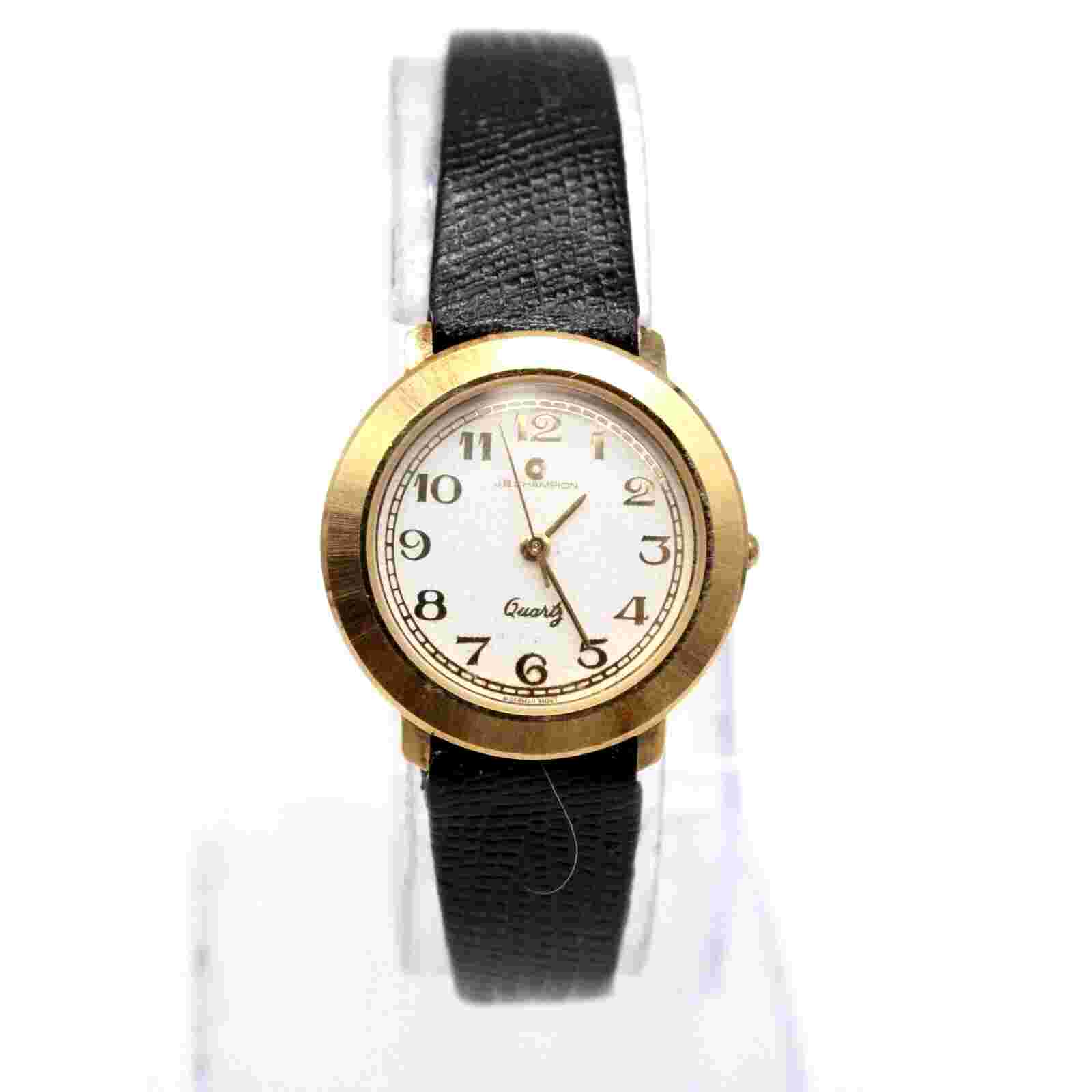 J.B Champion Watch Womens Gold Tone Stainless Steel Round Classic Dial
