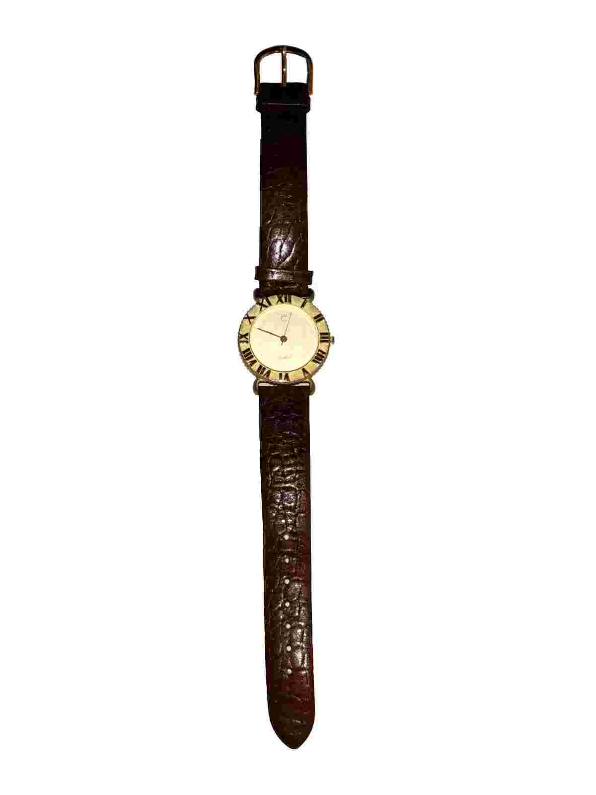 Vintage Speidel Quartz Watch Women's Genuine Leather Band Gold Tone Not Tested
