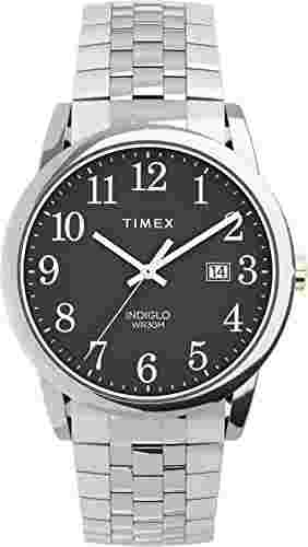 Timex TW2V40200 Men's Stainless Steel Expanding Band Easy Reader Black Dial