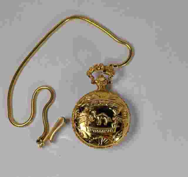 Vintage Camel 80th Anniversary Pocket Watch Gold Tone w/Fob New Battery
