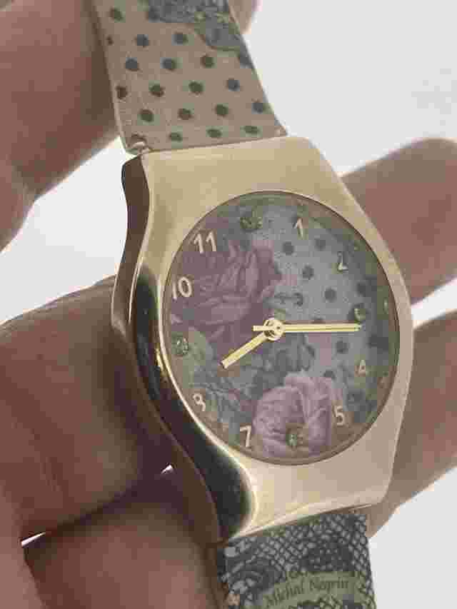 Watch Michal Negrin Quartz Beautiful flowers plastic band Israel