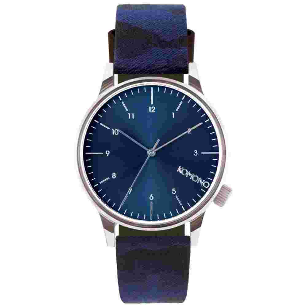 Komono Winston Blue Dial And Fabric Strap Unisex Watch KOM-W2167