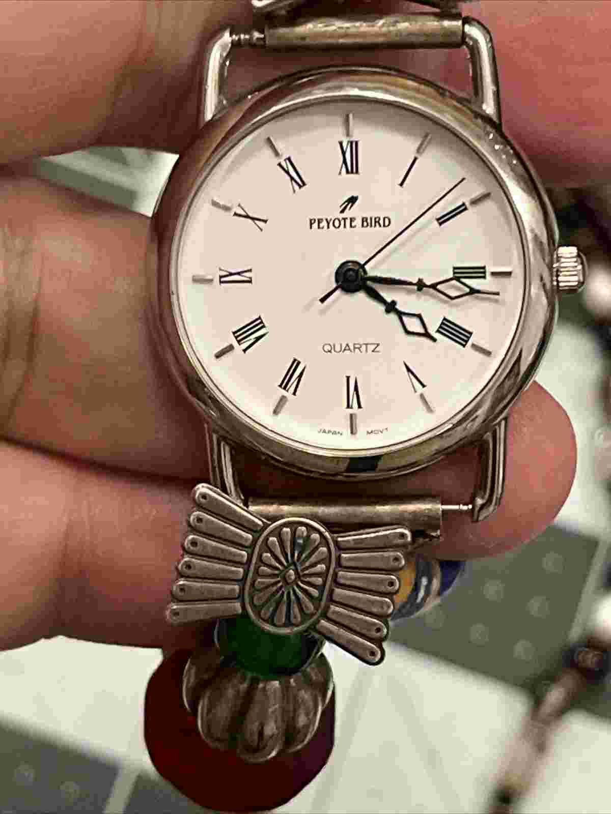 3 Peyote Bird Design And Southwest Sterling Silver Amethyst Watches