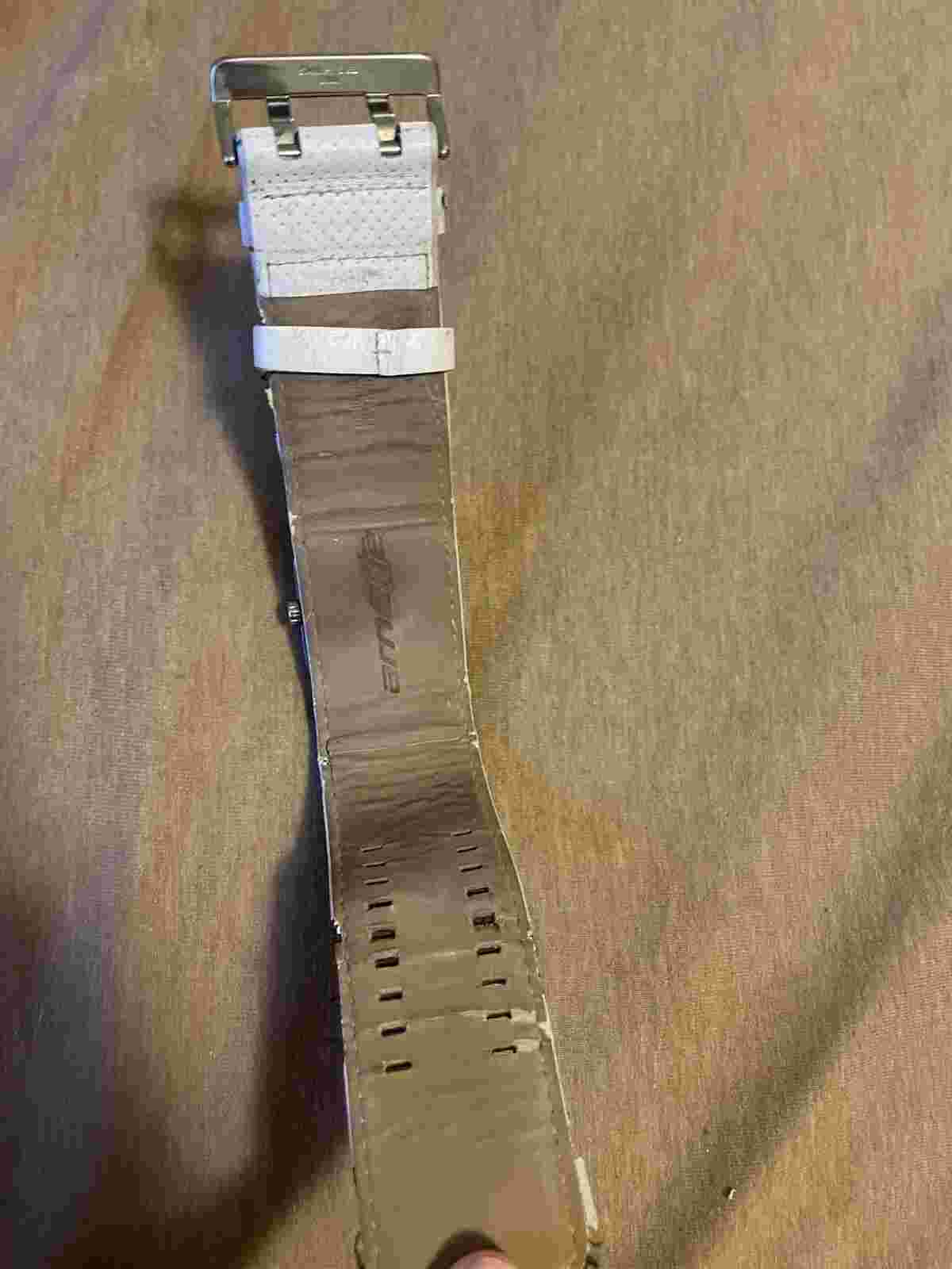 White Annette Watch Genuine Leather Early 2000s