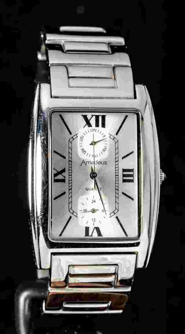 Amadeus Tonneau Sub-Dial Mens Quartz Dress Watch -- Working, 30 x 34 (42)mm Case