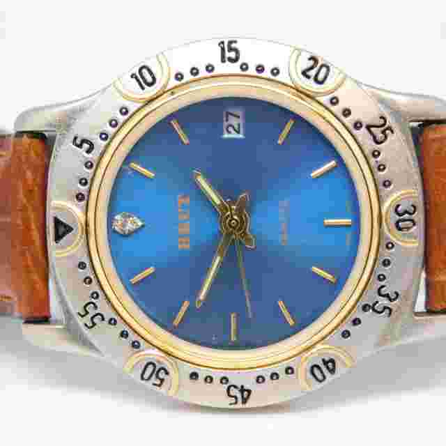 BRUT LBX 02S-073 Genuine Leather Quartz Analog Men's Watch New Battery