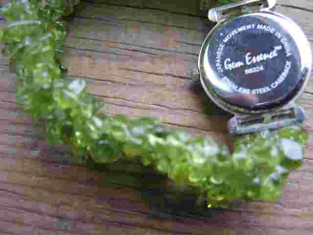 Gem Essence Stretch Lime Green Beaded Band Watch B8324 SO27