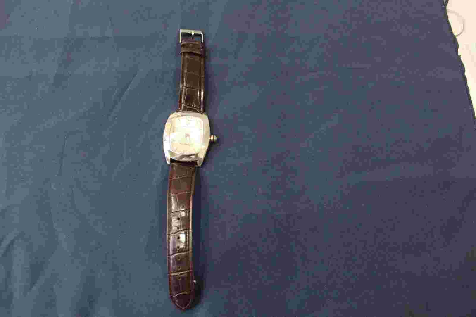 Wristwatch Charles Dumont with Leather Band 2616G Dome Crystal