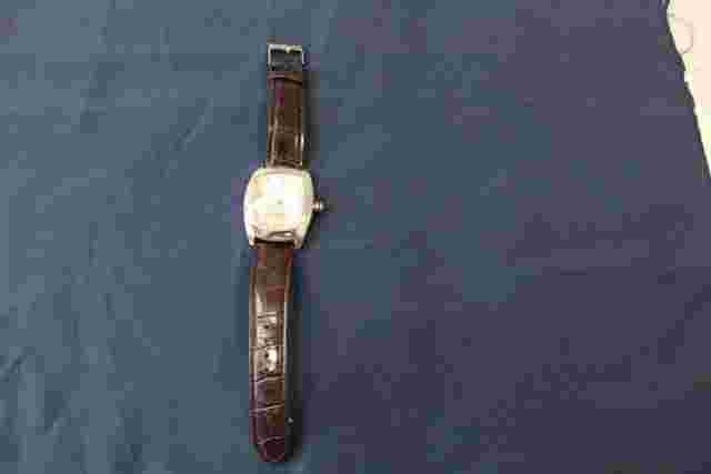 Wristwatch Charles Dumont with Leather Band 2616G Dome Crystal