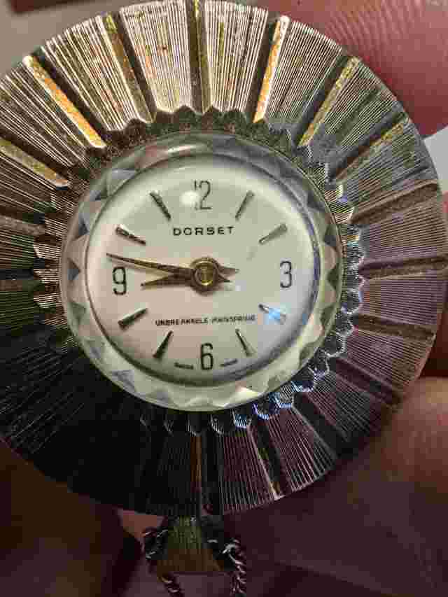 Vintage Dorset Unbreakable Mainspring Swiss Made Gold Tone Pendant Watch