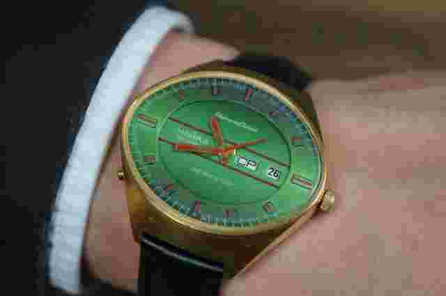 Watch Chaika, USSR, watch 1980s, green watch, vintage soviet watch, mens watch