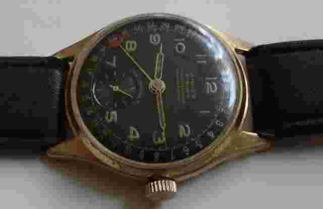 VERY RARE- ANKER -DATA- GOLD PLATED-20 MIKRONA- WATCH MEN,S