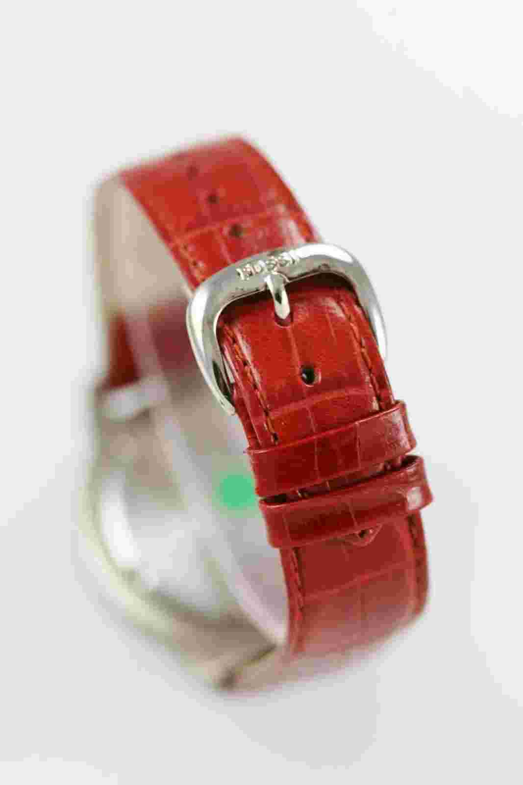 Sierra Club Men Watch Blue Day Date Stainless Silver Gold Leather Red 30m Quartz