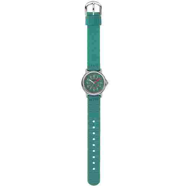 Jacques Farel Children's Watch Analog Quartz Girls Textile Strap KCF 067 Green