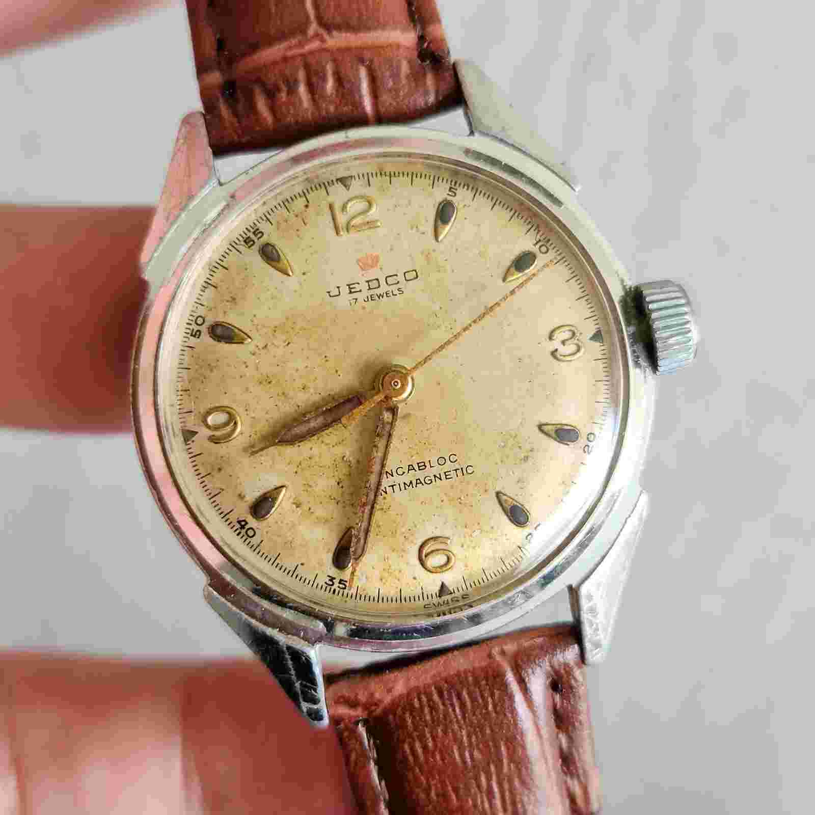 Vintage JEDCO by ACCRO Men's manual winding watch AS 1187 Military style 1950s