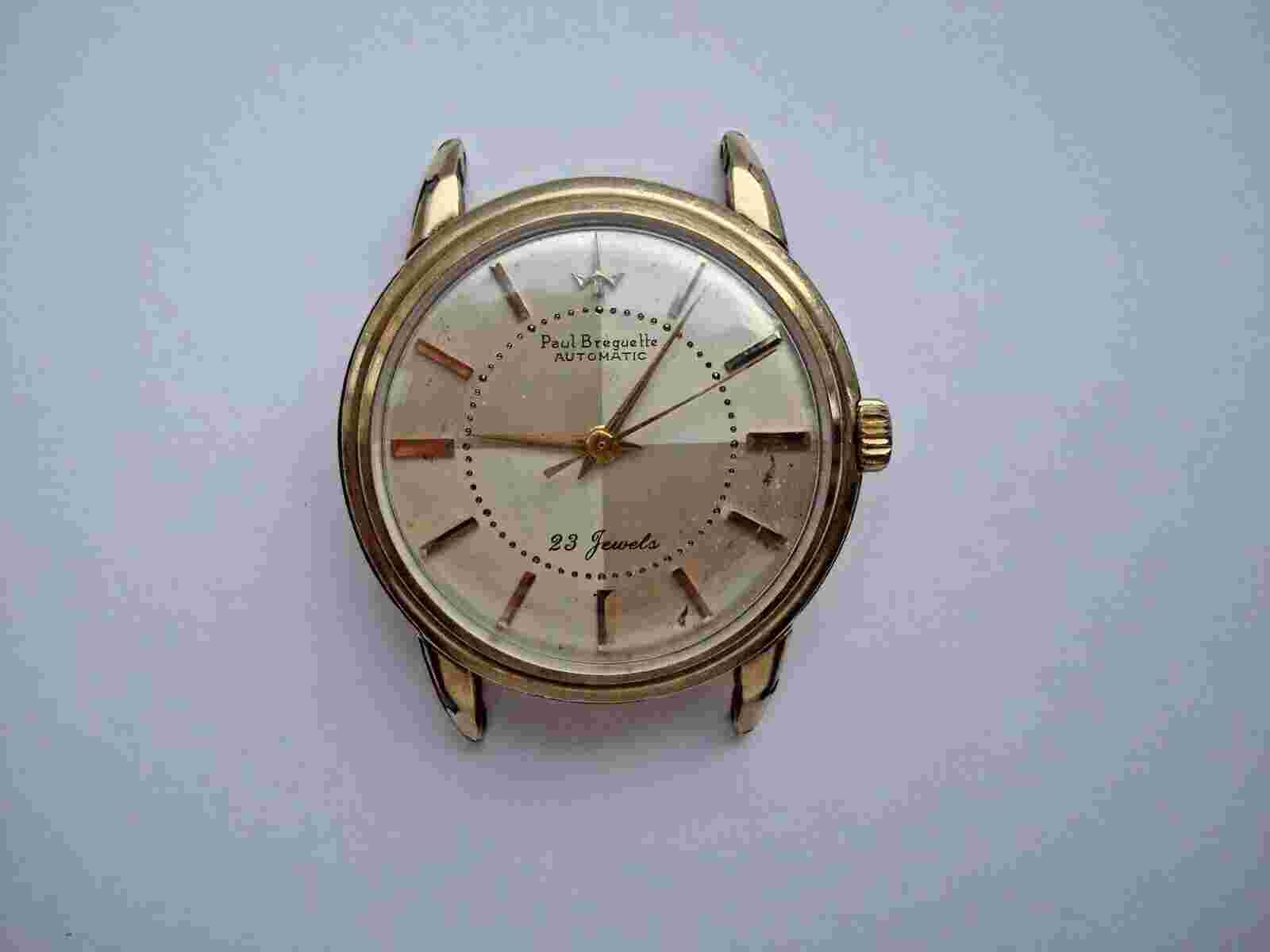 Paul Breguette Mens Automatic Watch 10KGF Movt Girrard-Perregaux Runs for Parts