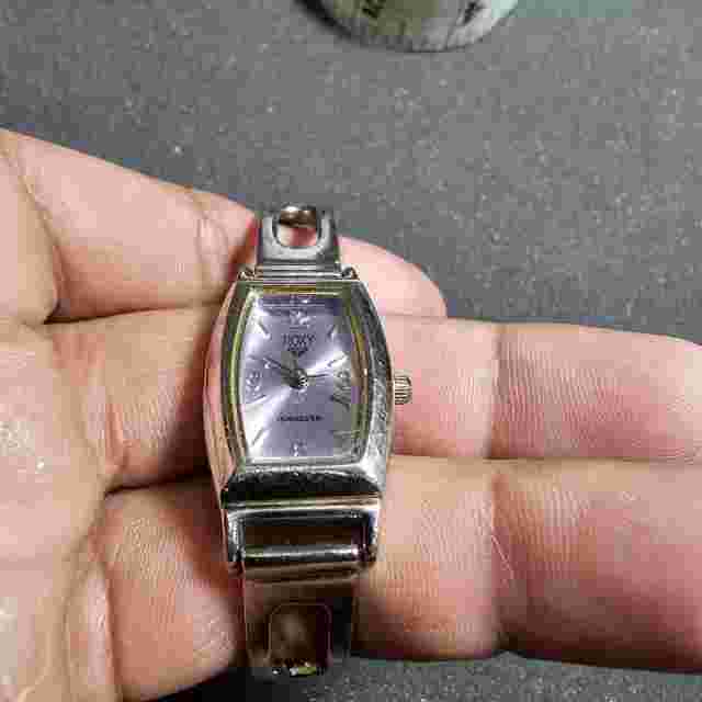 Roxy By Quicksilver Ladies Quartz Watch Silver Tone Purple Dial Working RX1900