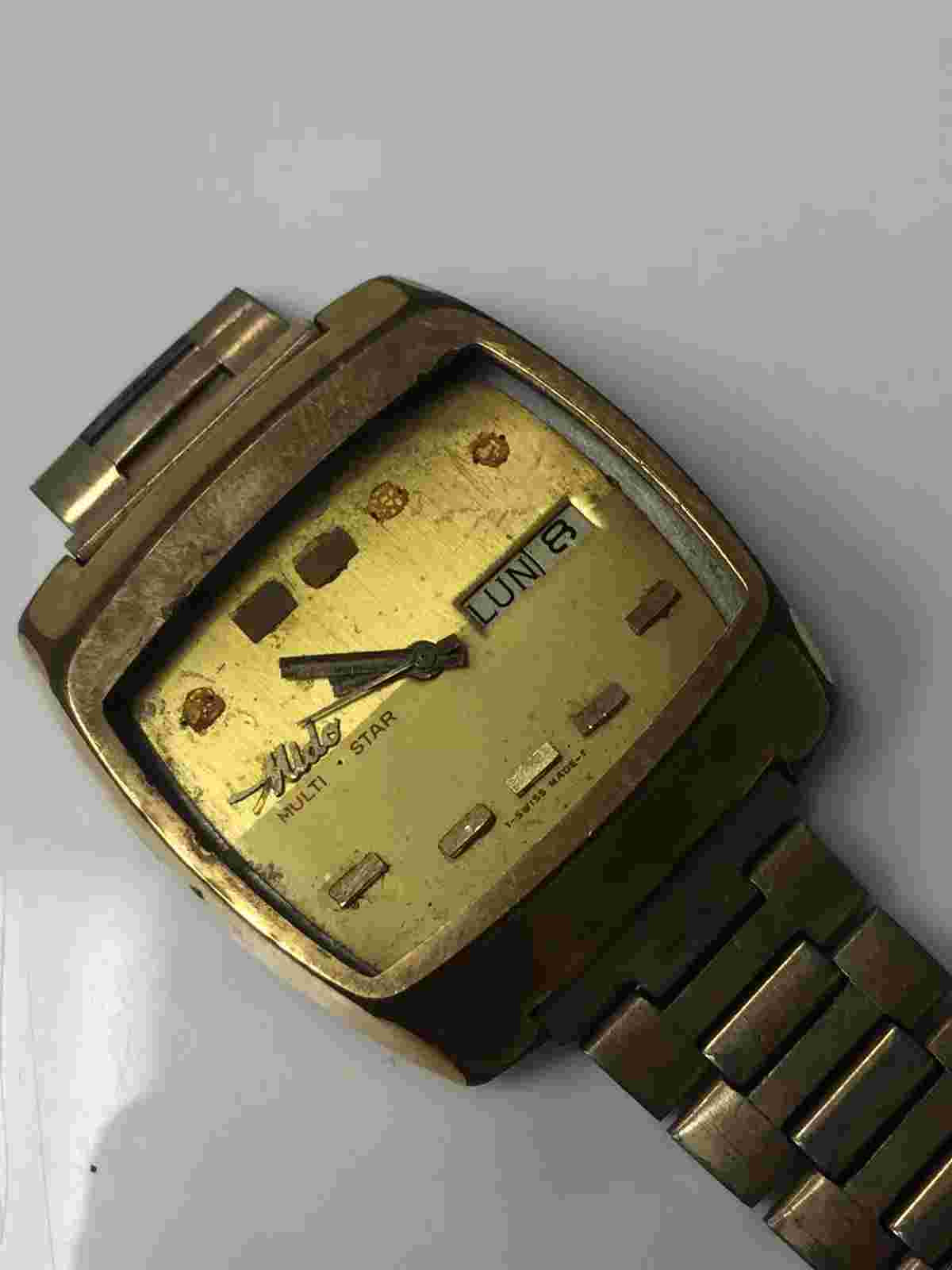 Mido Multi Star Vintage Original Genuine Gold Tone Watch Swiss Caliber 1151
