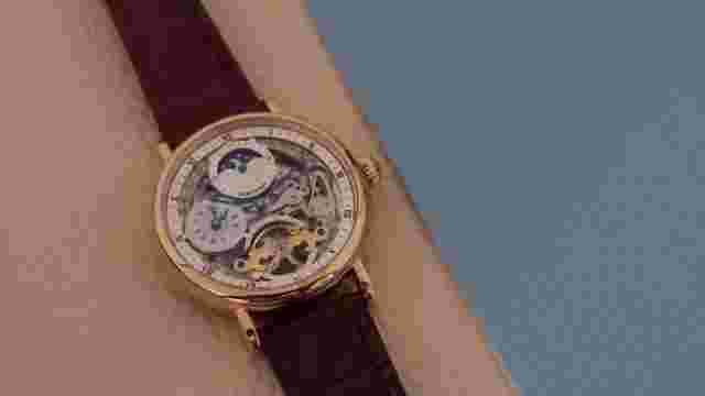 Mens Rose Gold Dual Time Skeleton Automatic Mechanical Watch Purple Leather