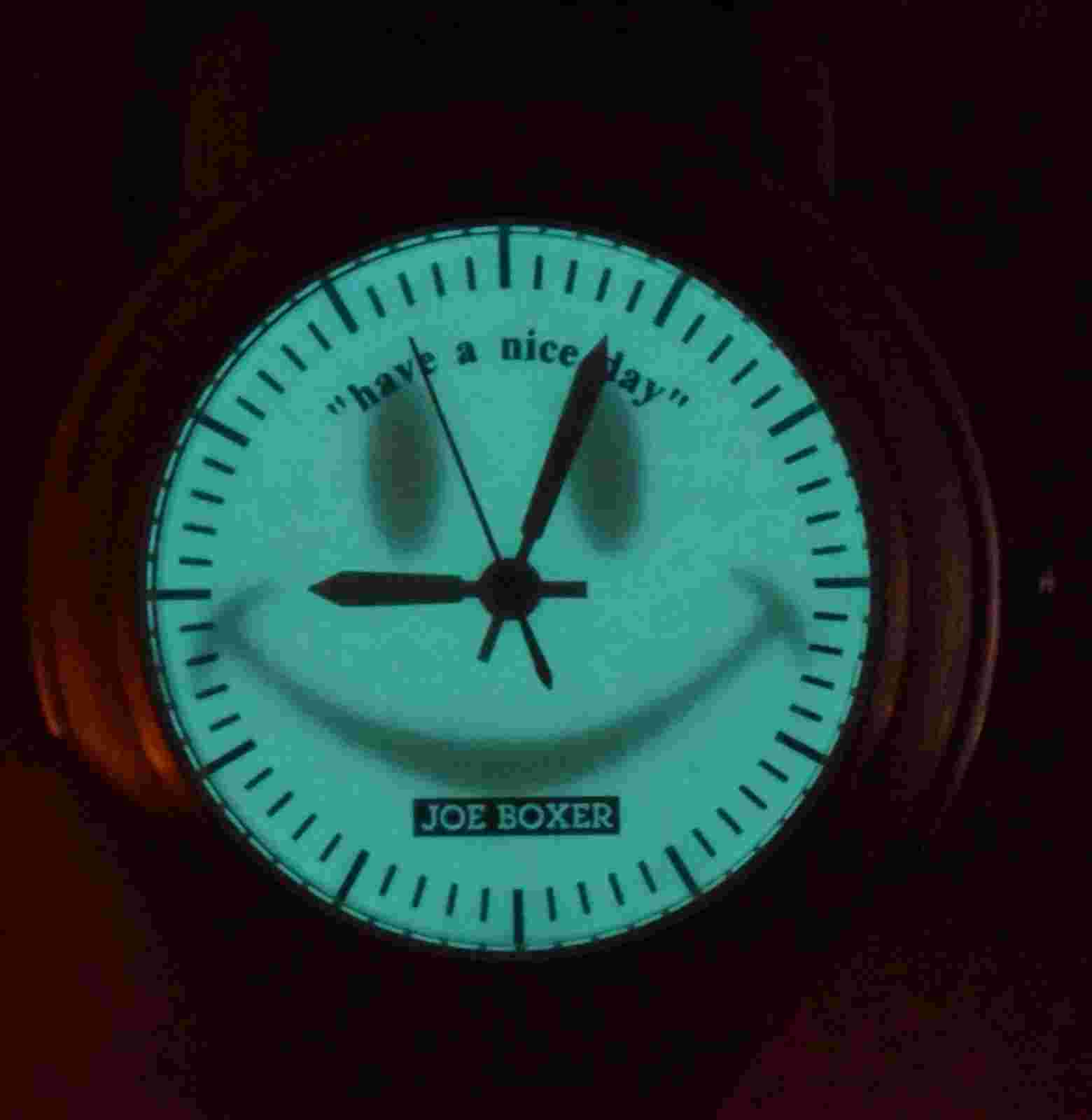 Vtg JOE BOXER Have a Nice Day Men's Watch Smiley Face Backlight NEW BATTERY