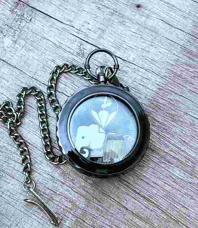 Pocket Watch Music Box Music Movement Skeleton Oversized Quartz Pendant Watches