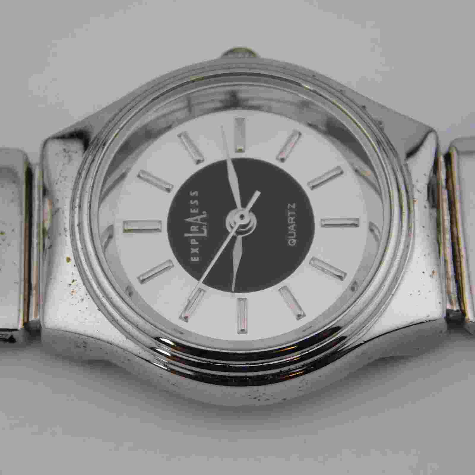 L.A.EXPRESS LAX5233 Silver Tone Quartz Analog Women's Watch Sz. 7" New Battery