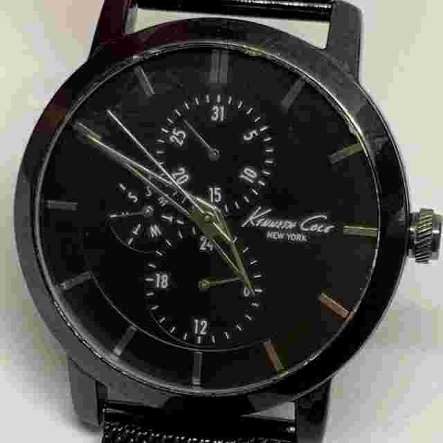 Kenneth Cole New York Men's watch Black Classic Chronograph 44mm case mesh Strap
