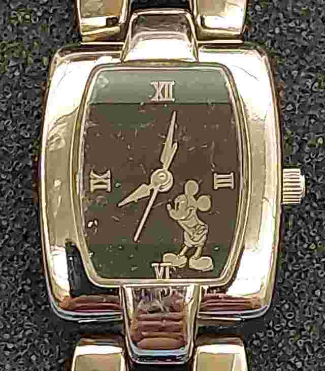Disney Mickey Mouse Black Dial Ladies Watch Disney Store Untested For Parts