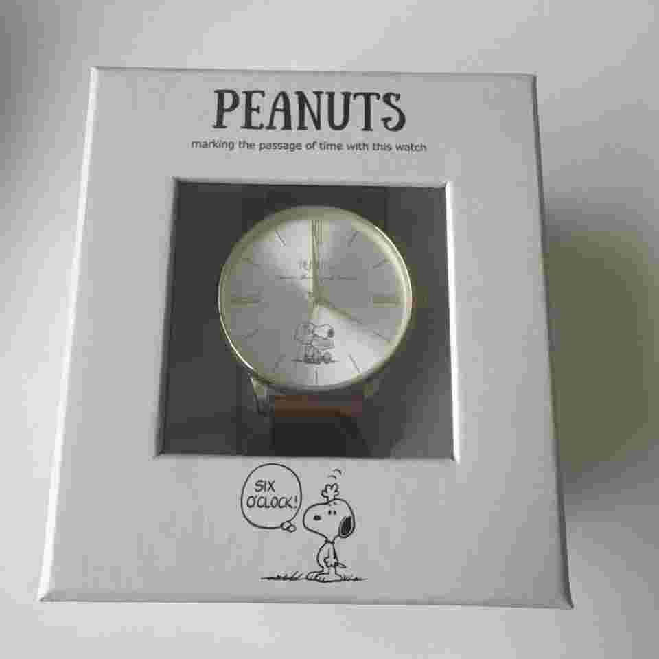 Snoopy Peanuts  Watch Hand-Wound Brown Leather No Battery from Japan