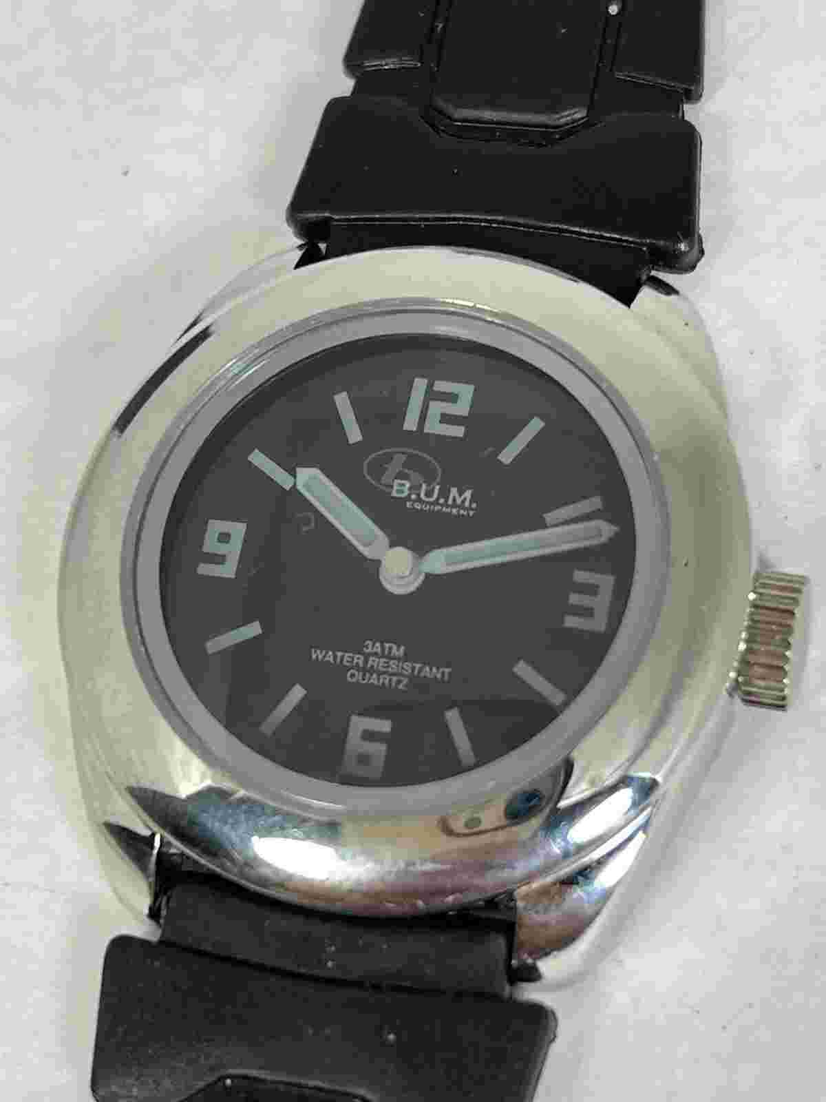 Vintage B.U.M. Equipment Watch w/Color Changing Black To Green Dial -New Battery
