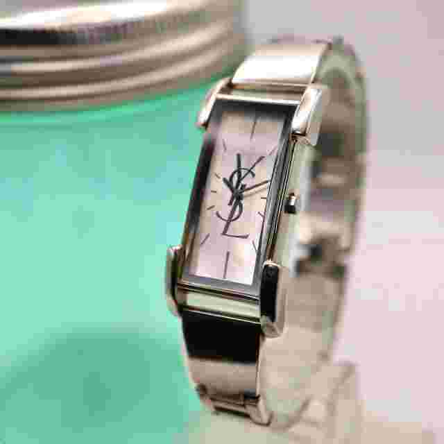 Saint Laurent Quartz Watch Wristwatch YSL Cassandra Silver Women's Authentic