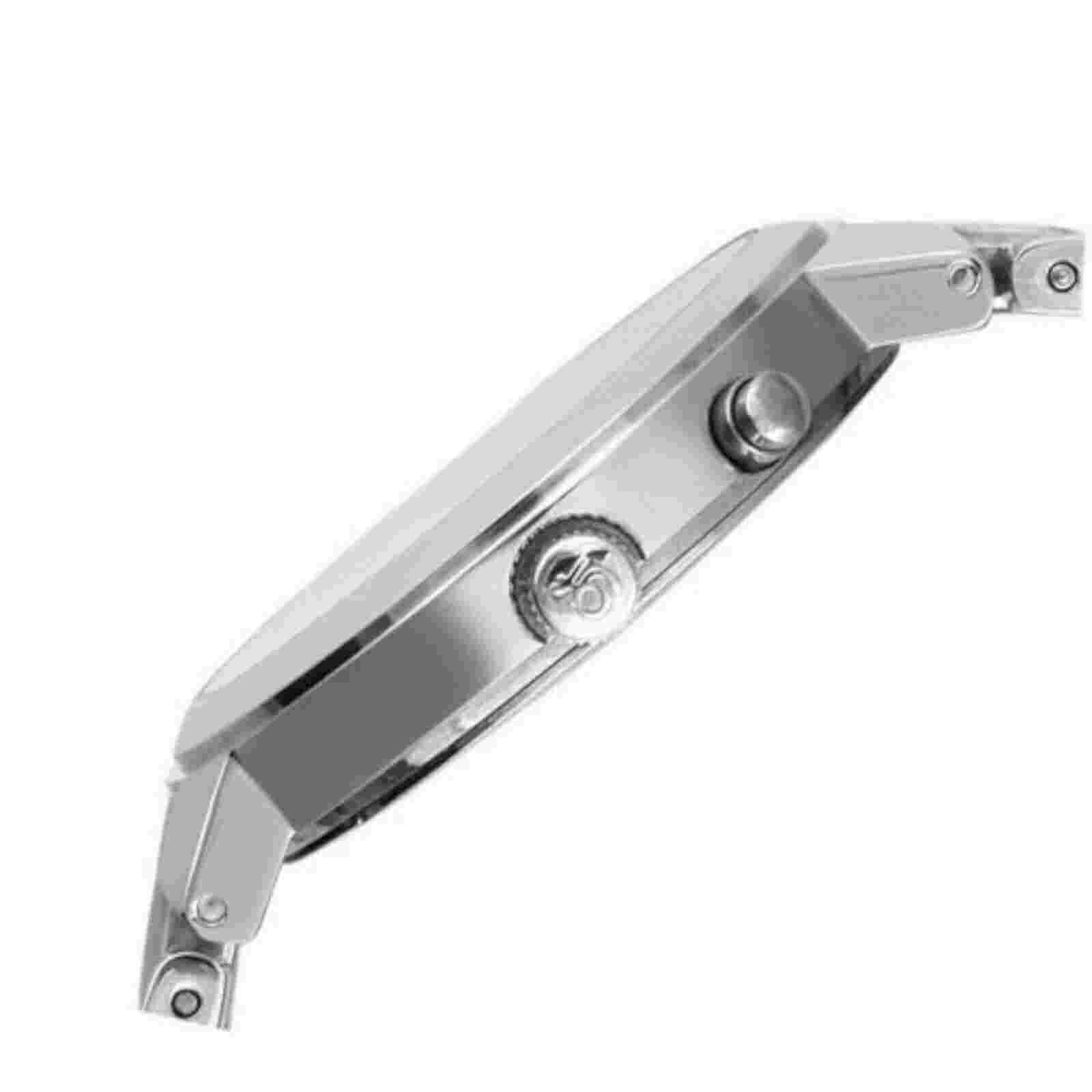 NEW Gino Franco 921BK Men's Month Day Date Round Black Dial Silver SS Watch 50m