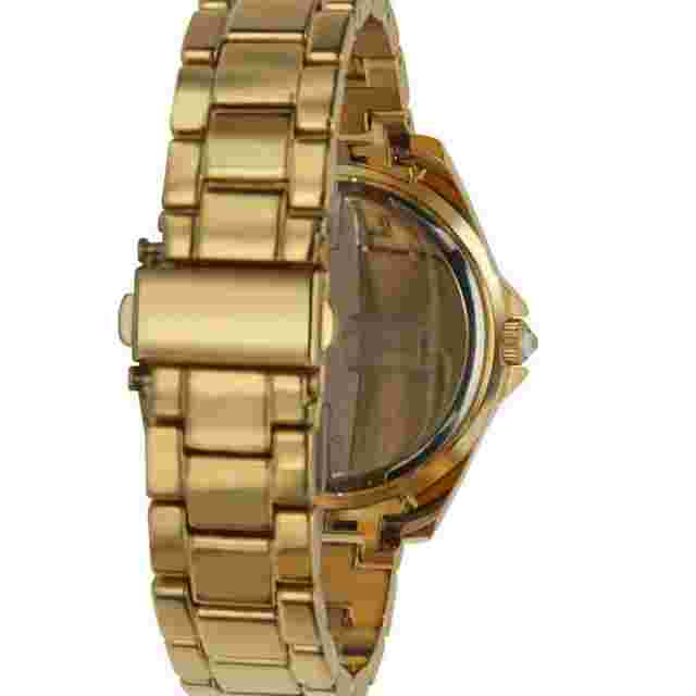 Jeanneret 2003 Rosetta Swarovski Crystals Green Dial Gold Bracelet Watch