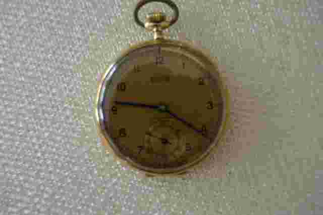 Pontiac Gold 14K Antique Open Face Poсket Watch 46 mm working