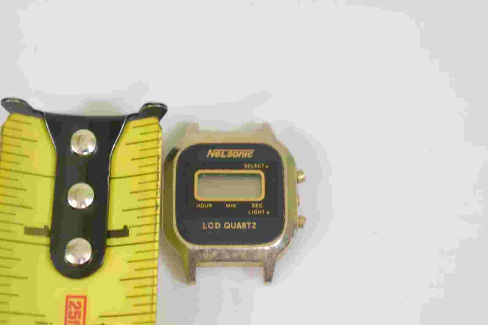 NELSONIC LCD DIGITAL MEN'S Wrist Watch M.Z. BERGER-U HONG KONG VINTAGE PARTS