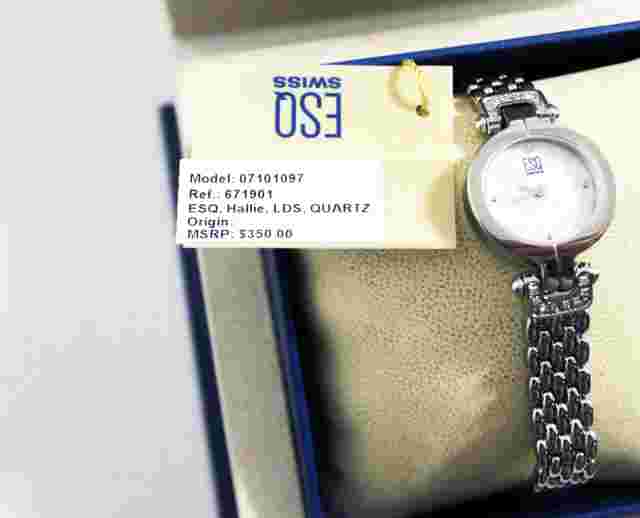 $350 NEW - ESQ  "Hallie" Diamond Accent Ladies Watch  #07101097