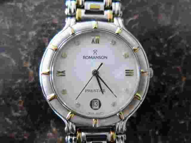 Vintage Romanson Prestige Watch RP9632M, 24K Gold Plated