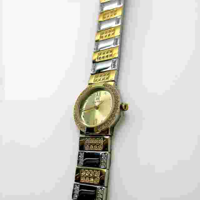 Clyda Women’s Watch - Quartz Analog - Gold Dial - Gold/Silver Jewel Strap