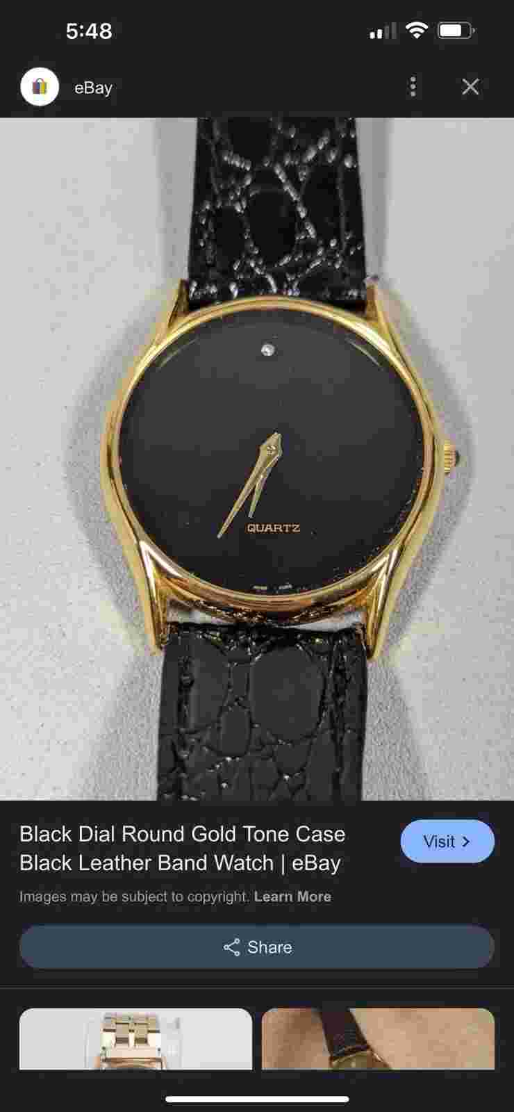 Vintage Quartz Watch Black Dial Diamond Gold Xavier Co New In Box Certificate