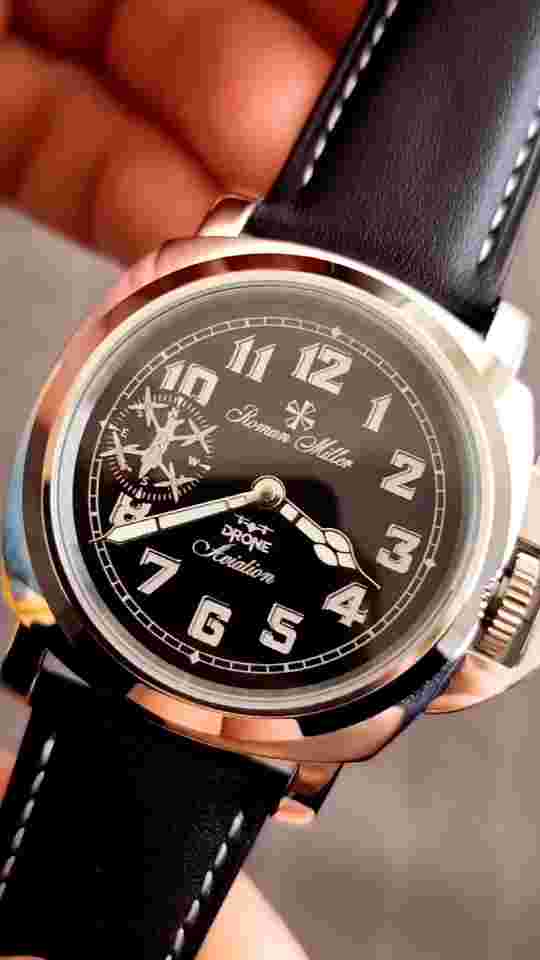 Military watch Drone Aviation Black watch husband Gift hands made watch Men's