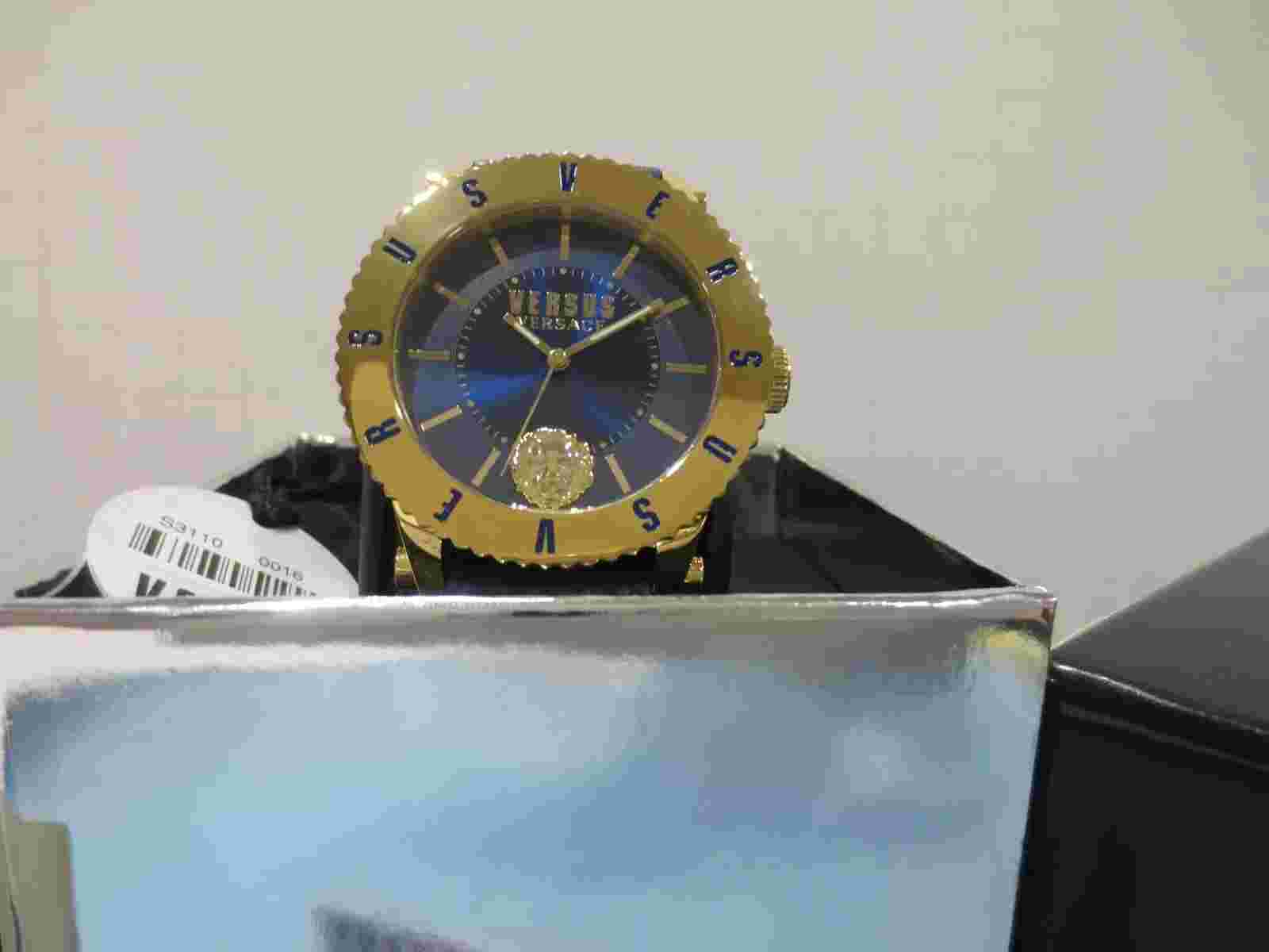 Versus by Versace Women's S31100016 Madison Gold IP Stainless Steel Blue Watch