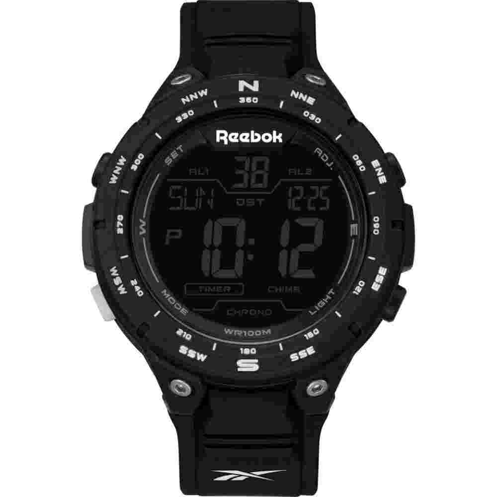 Reebok Digital Black Rubber Strap Men Watch RV-SLM-G9-PBPB-BW