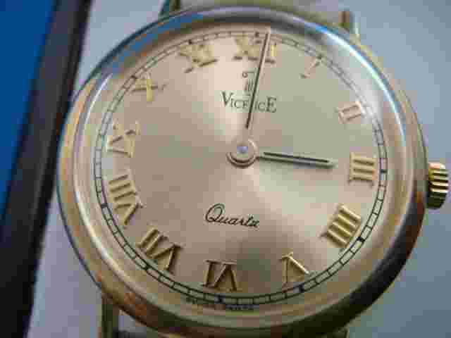 SPECIAL! VICENCE 14K YELLOW GOLD LADIES SUMMER  WATCH  WHITE BAND MADE IN ITALY