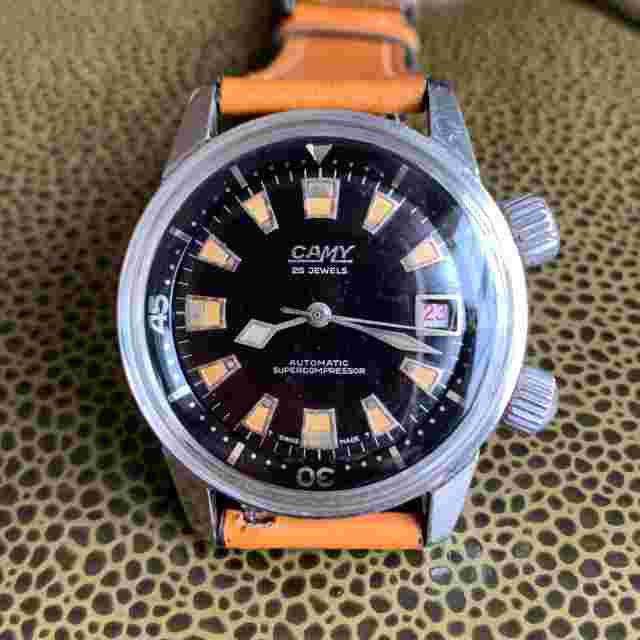 Vintage 60's CAMY Supercompressor Divers Automatic Stainless Steel Wristwatch