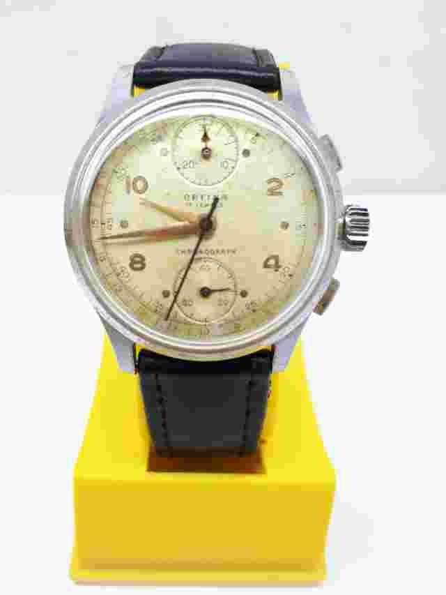 VINTAGE ORFINA CHRONOGRAPH VENUS 170 WATCH SWISS 17J EXTREMELY RARE 40s RUNNING!