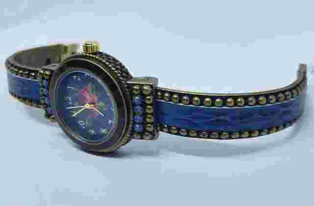 Watch Michal Negrin Quartz Beautiful flowers brass band Made in Israel