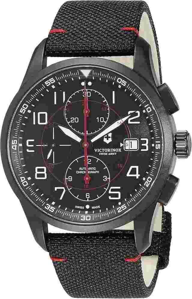 Victorinox Airboss 42mm Black Stainless Steel Case with Black Canvas Strap Men's Wristwatch