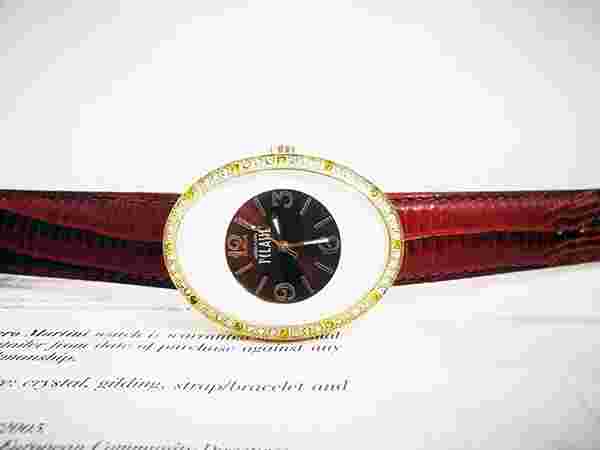 Alviero Martini 1° Classe Women's Watch Leather Steel Gold Plated And Swarovski
