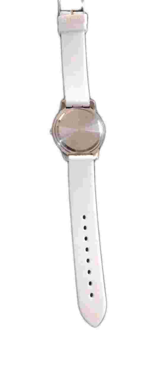 #WORKS: Large Faced Women's White Watch With Rainbow Numbers