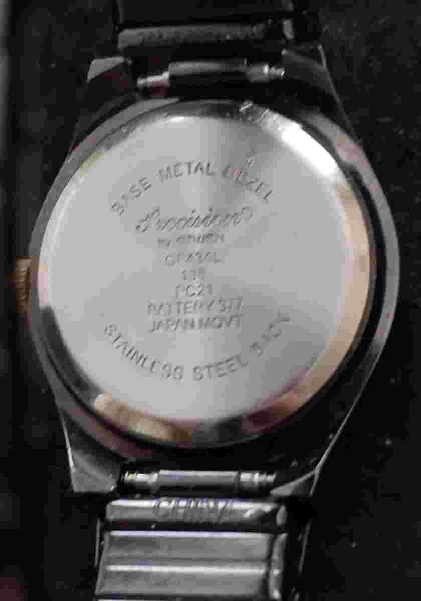 Precision Gruen Diamond Quartz Women's Watch Black Dial Gold/Black Case Bezel
